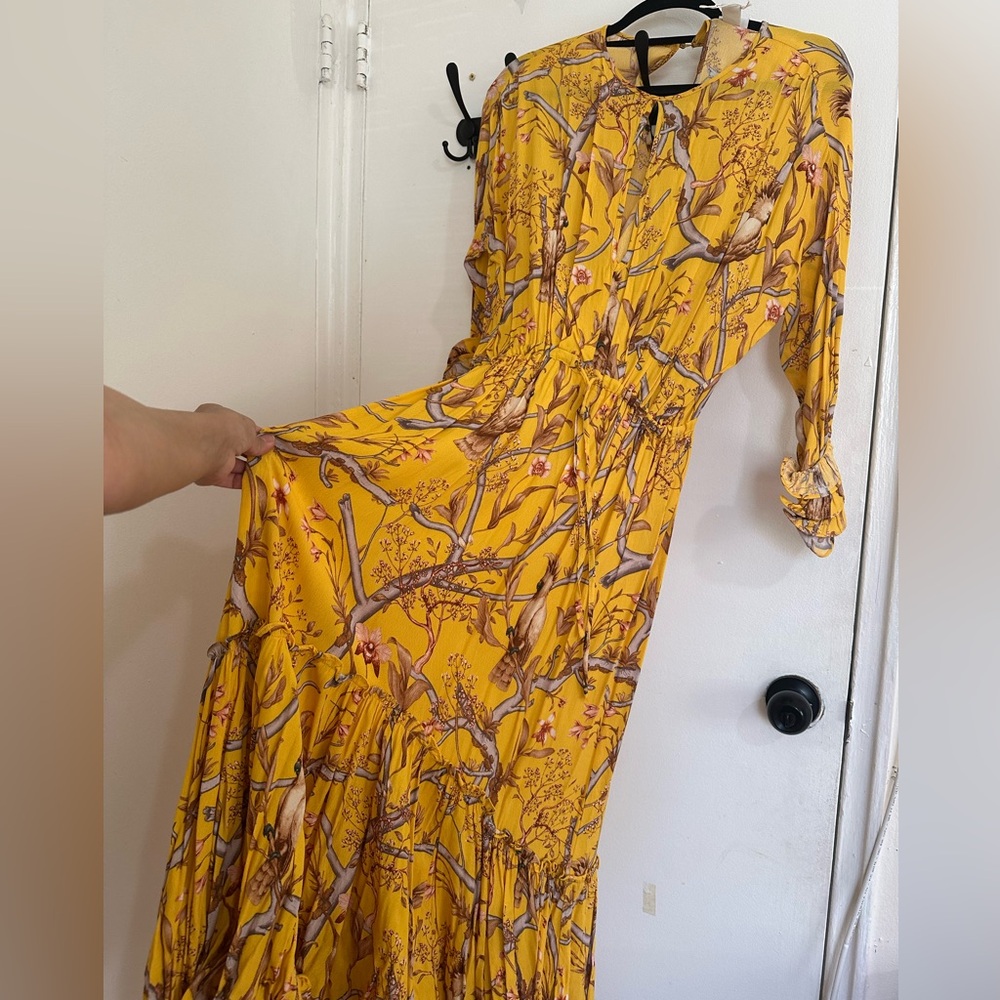 H&M Yellow Floral Long Sleeve Dress